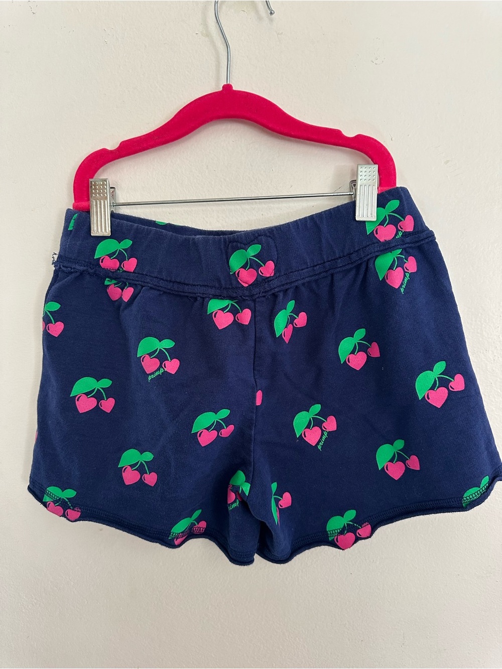 Girls Navy Cherry Print Shorts